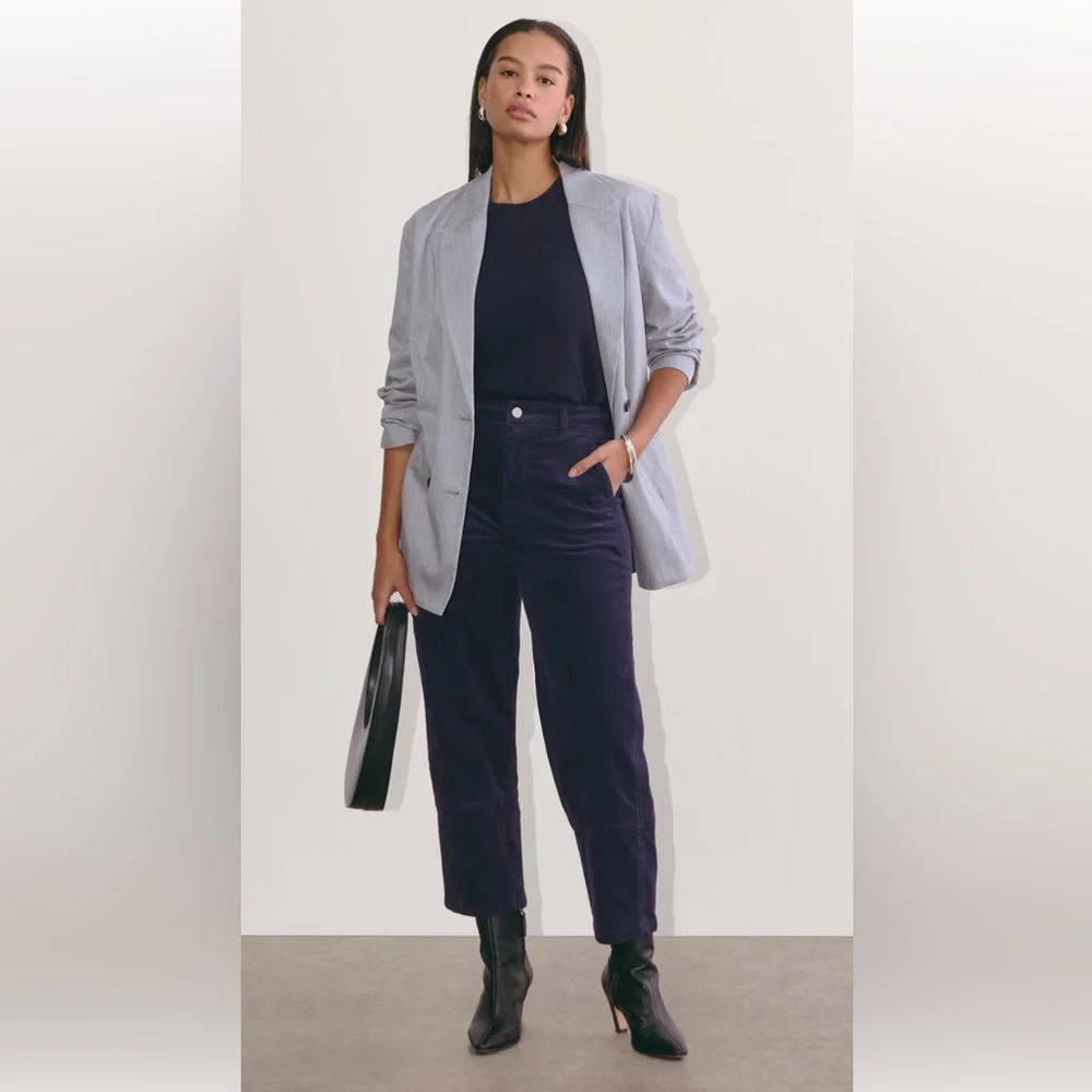 Everlane - The Utility Barrel Pant - Navy Corduroy - Size 6 - Picture 14 of 15